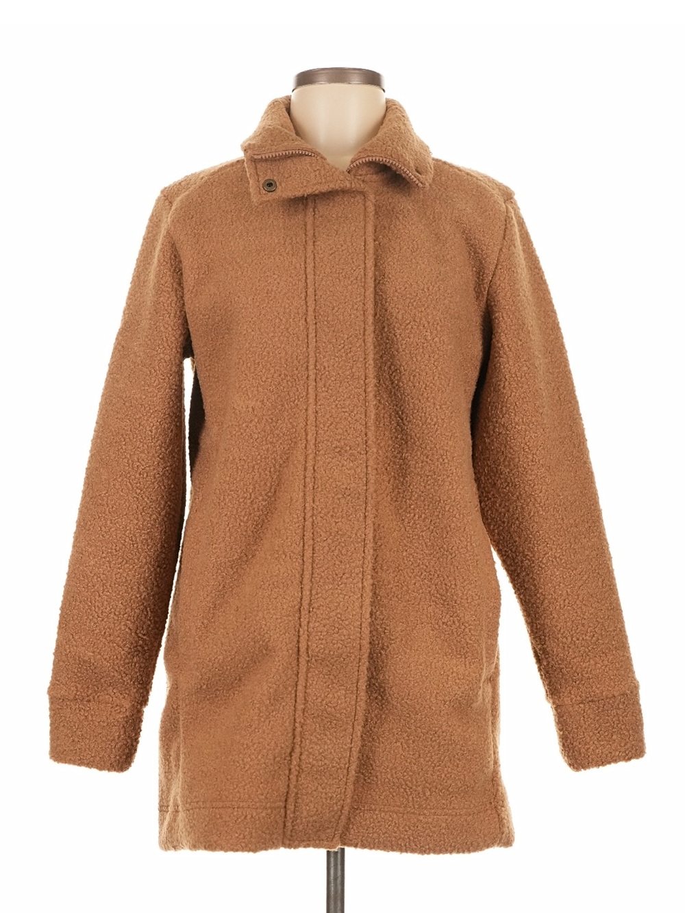Lands' End Honey Beige Boucle Fleece Coat